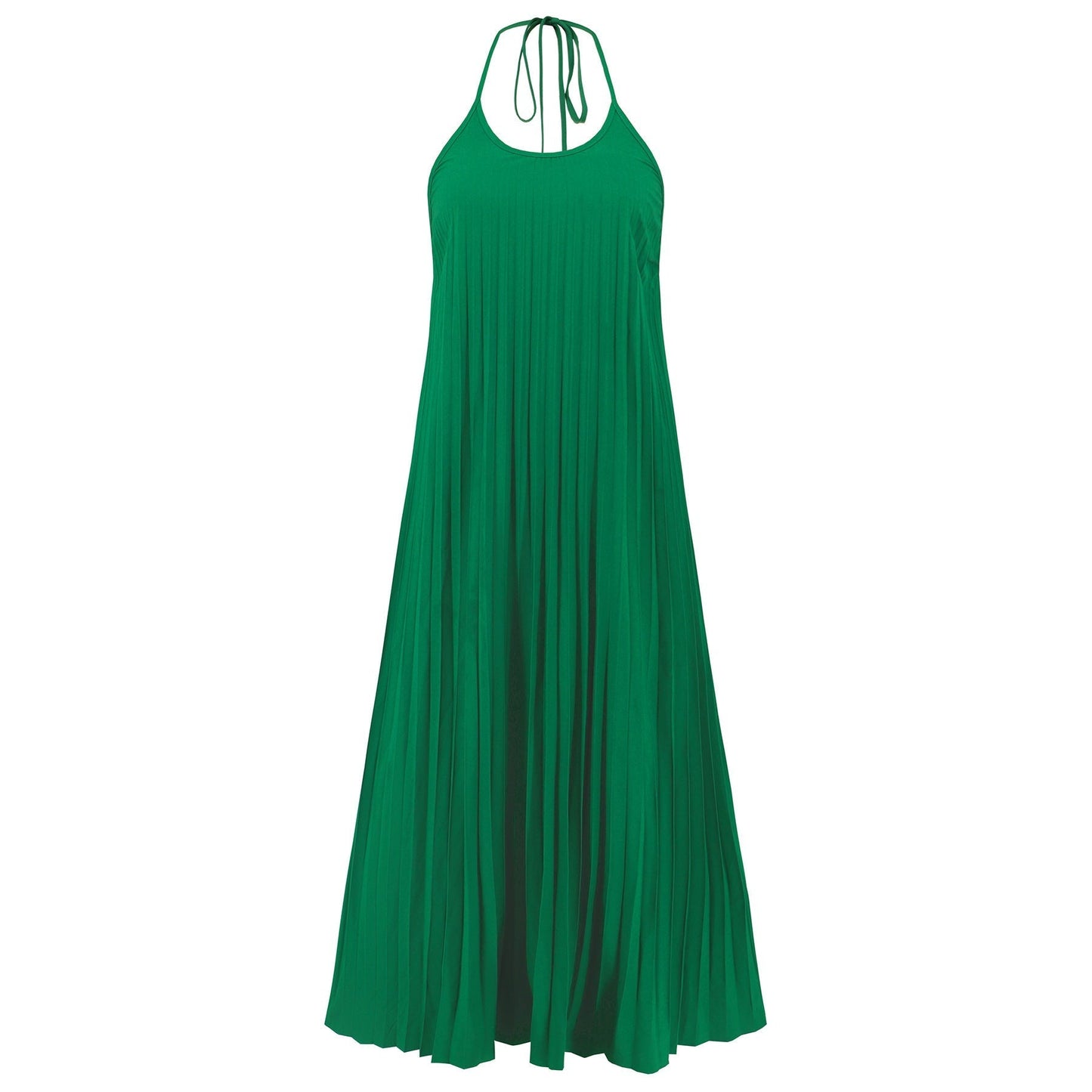 Olivia | Neckholder Rückenfreies Maxi Kleid – Plissierte Fließende Eleganz für Sommer