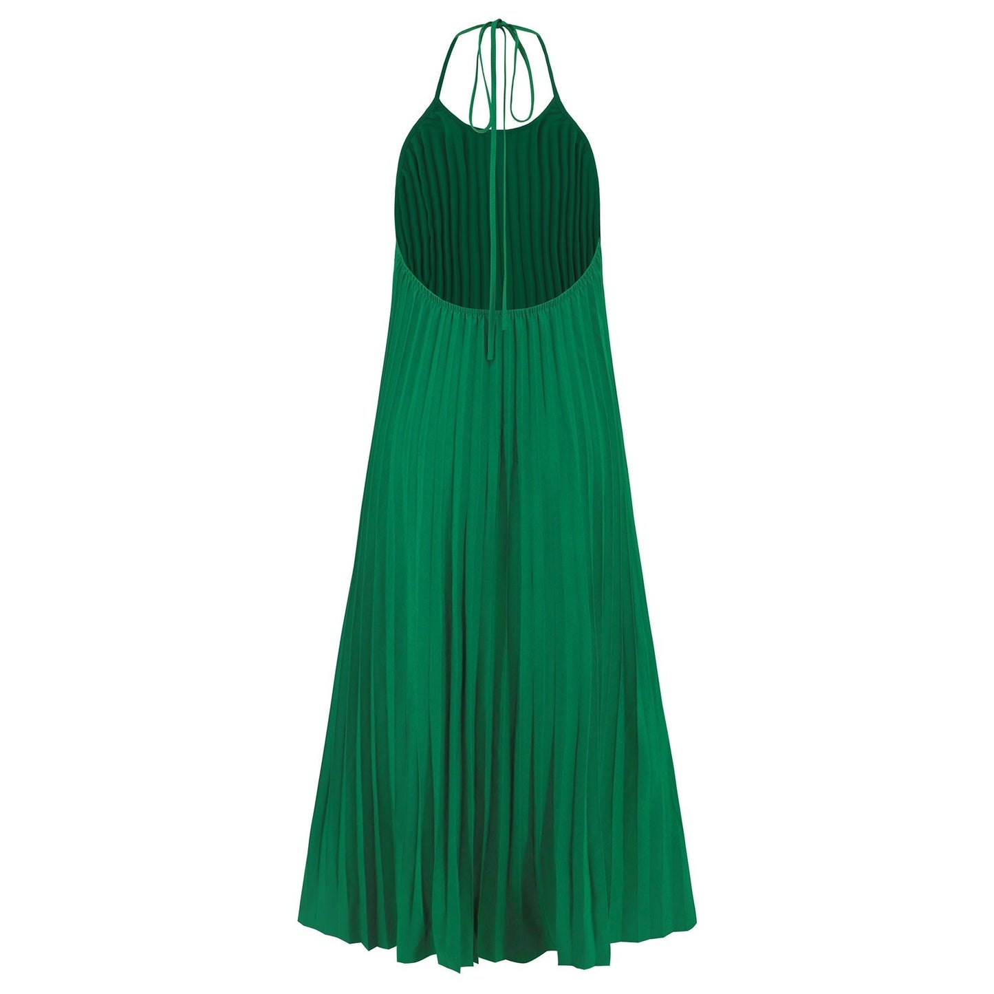 Olivia | Neckholder Rückenfreies Maxi Kleid – Plissierte Fließende Eleganz für Sommer
