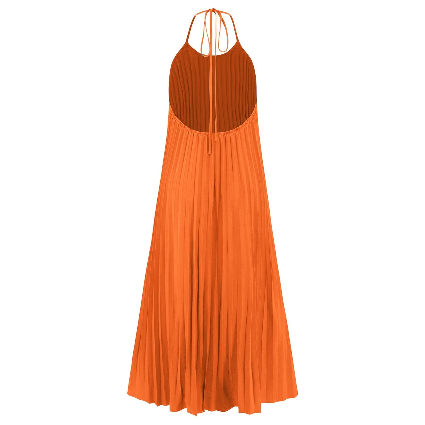 Olivia | Neckholder Rückenfreies Maxi Kleid – Plissierte Fließende Eleganz für Sommer
