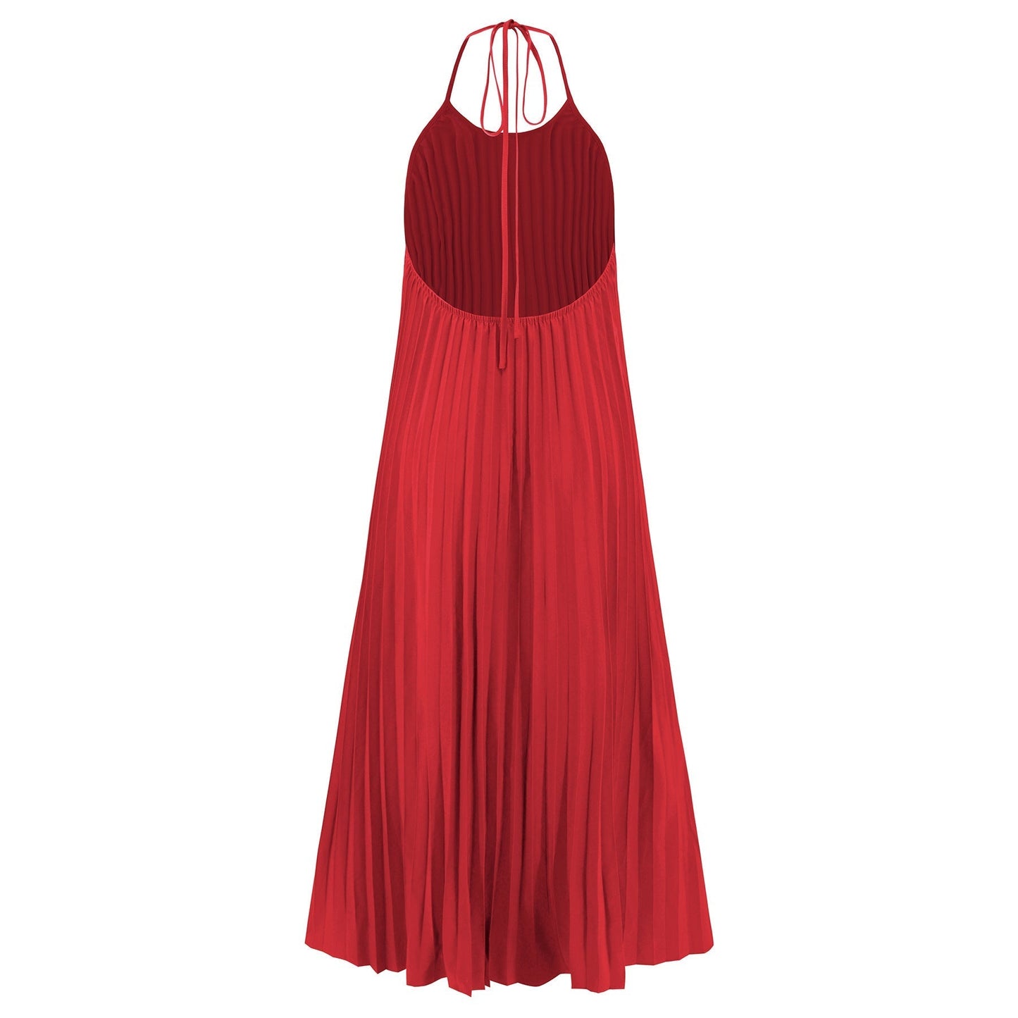 Olivia | Neckholder Rückenfreies Maxi Kleid – Plissierte Fließende Eleganz für Sommer