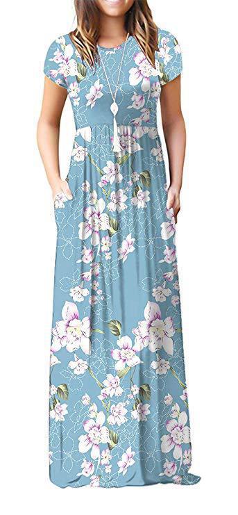 Queena | Casual Maxi Kleid mit Taschen – Luftiges Sommerkleid Damen