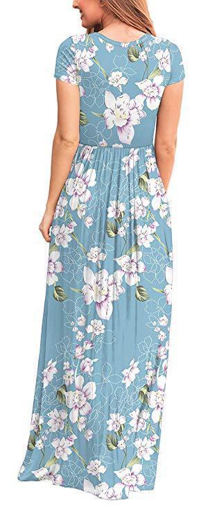 Queena | Casual Maxi Kleid mit Taschen – Luftiges Sommerkleid Damen