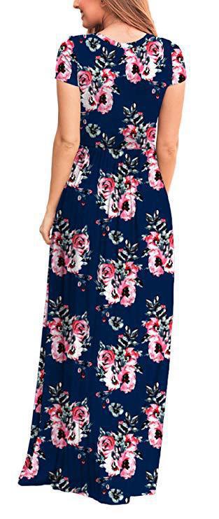 Queena | Casual Maxi Kleid mit Taschen – Luftiges Sommerkleid Damen